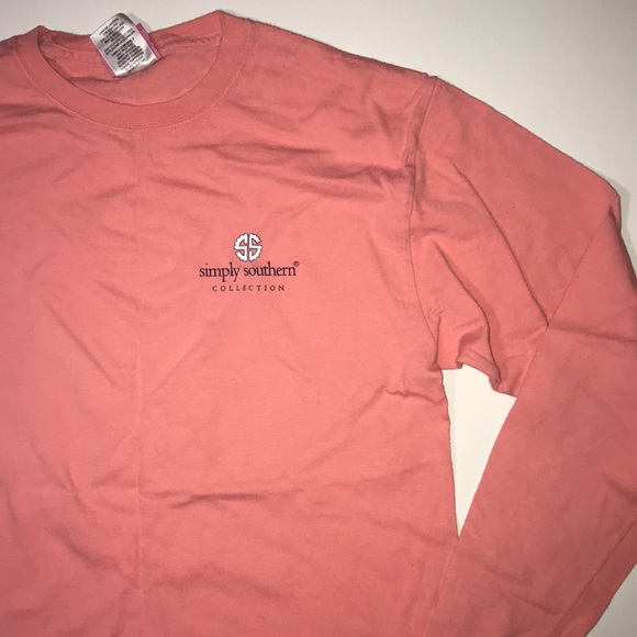 Simply Southern Tee Shirt Long Sleeve Pink w Goat Size Medium - Picture 3 of 10